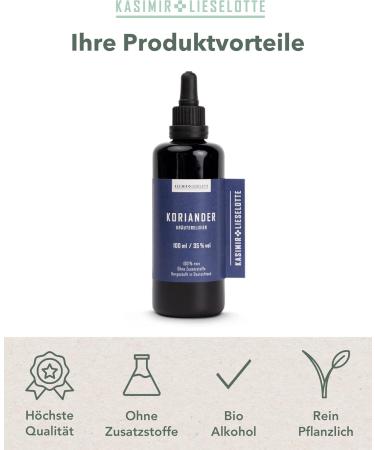 Coriander Tincture 100ml - Handmade from Fresh Coriander Leaves in Brandenburg | Premium Herbal Extract for Natural Healing - Buy Online on GoSupps.com