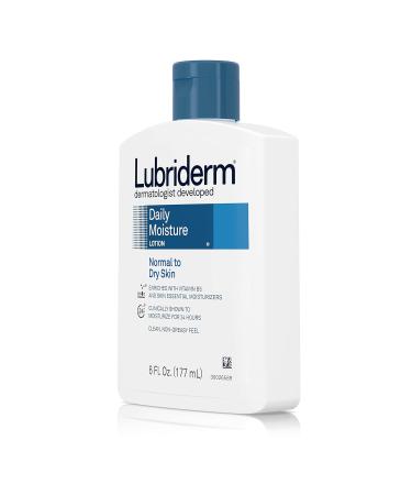 Lubriderm Daily Moisture Hydrating Body and Hand Lotion To Help Moisturize Dry Skin with Pro-Vitamin B5 For Healthy-Looking Skin Non-Greasy 6 fl. oz 6 Fl Oz (Pack of 6) Normal to Dry Skin - Buy Online on GoSupps.com