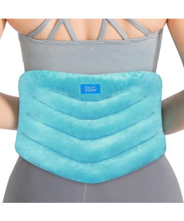 Relief Expert Microwave Heating pad for Lower Back Pain Relief, Microwavable Heat Wrap for Lumbar, Waist, Stomach Cramps, Legs, Neck and Shoulders, Hot or Cold Therapy Blue