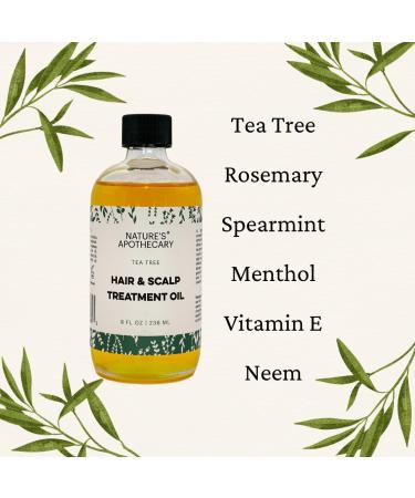 NATURE'S APOTHECARY Tea Tree Hair & Scalp Treatment Oil | Pure Tea Tree & Rosemary Essential Oils for Soothing Scalp & Promoting Hair Growth - International Shipping Available - Buy Online on GoSupps.com