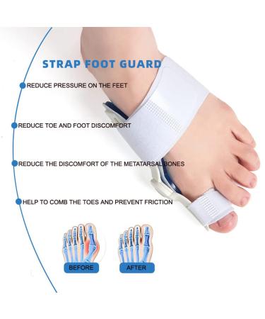 VIEEL Orthopedic Bunion Corrector - Adjustable Hammer Toe Straightener for Men and Women - Breathable Relief Protector Brace Kit - White+Blue - 5.7*5.7inch - Buy Online on GoSupps.com