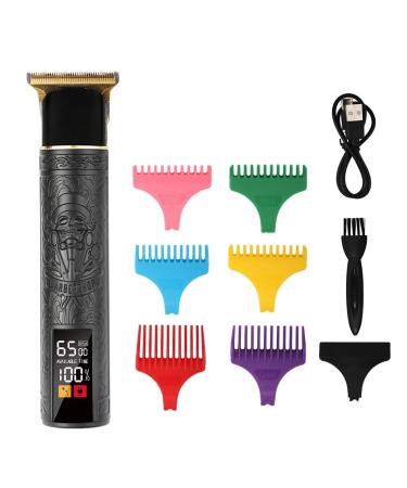 Razors Home Business T9 Haircutter Vintage Hair Carving Trim Set Battery Shows Universal Shaving Trim Shaving Set for Birthday Gifts(Black Skeleton)