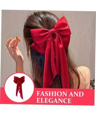 DOITOOL Satin Ribbon Hairpin Hair Clip Bows for Hair Barrettes for Teen Girls Hair Ribbons for Teen Girls Hair Bow Clips Hair Bows for Women Miss Bow Tie Headgear Metal Red - Buy Online on GoSupps.com