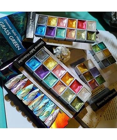 12-Piece Shimmer Solid Watercolor Nail Paint Set - Metallic Powder for Nails - Buy Online on GoSupps.com