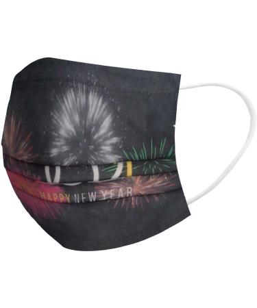 ZQP BEUU 10PCS Adult Outdoor Gear 2021 Happy New Year Disposable 3-Ply Disposable Face Mack Face Covering Bandana for Outdoor - Buy Online on GoSupps.com