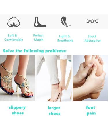 Gel Cushion High Heel Inserts for Women - Arch Support, Pain Relief, Anti-Slip Comfort - 3/4 Length Invisible Insoles for Heels, Flats, Sandals - Buy Online on GoSupps.com