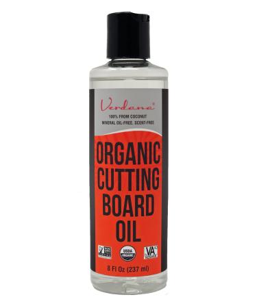 Verdana Organic Cutting Board Oil Food Grade Kosher Non-GMO 100% Coconut Derived & Vegan - Butcher Block Oil & Conditioner and Polish for All Wood NO Mineral Oil Involved 8 Fl Oz
