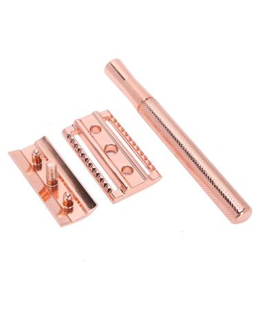 Anti-rust razor high-quality easy-to-use men's razor in a classic style removable for men at home (Rose Gold)