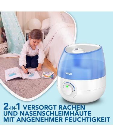 Buy Wick Mini Cold Air Ultrasound Humidifier - Adjustable Spray Control 1.8L Tank Essential Oil Pads - Ideal for Bedrooms Offices Children's Rooms (Up to 15m ) - Buy Online on GoSupps.com