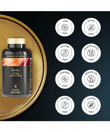 Biotin Hair Growth Supplement 10,000mcg - 6 Month Supply - Vegan Hair Vitamins with Zinc & Selenium for Men & Women - Satin Naturel - Buy Online on GoSupps.com