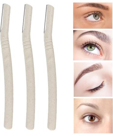 3-Piece Stainless Steel Eyebrow Trimmer Set | Anti-Rust Facial Razor for Precise Grooming - Buy Online on GoSupps.com