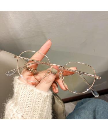 Fatigue Relieve Computer Readers Large Blue Light Blocking Sturdy Reading Glasses Eyeglasses Flat Light Mirror +200 Golden