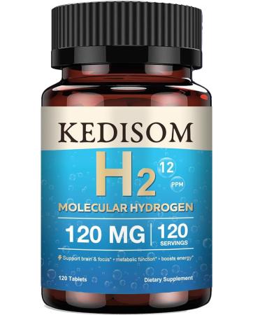 H2 Molecular Hydrogen - Supports Healthy Aging, Cellular Energy & Brain Health - with Elemental Magnesium - GMO-Free, Gluten-Free & Soy-Free - 120 Tablets (120 Servings)