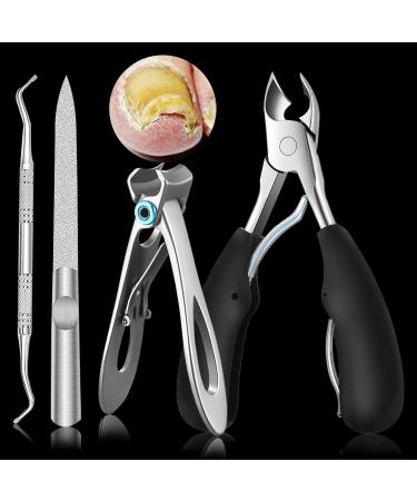 Toenail Clippers for Thick Nails  Toenail Clippers for Seniors & Men Thick Toenails  Ingrown Toenail Clippers Wide Toe Nail Clippers Adult Thick Nails Long Handle  Heavy Duty  Super Sharp Curved Blade