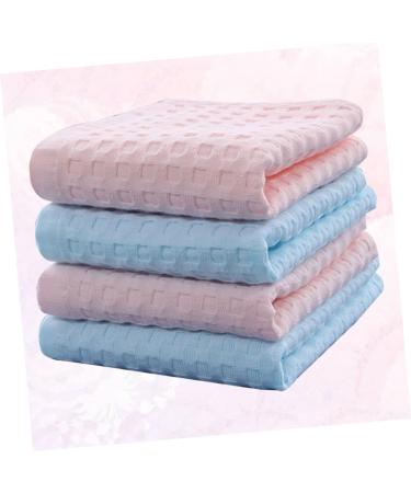 4pcs FRCOLOR Cotton Towel Set | Absorbent Makeup Remover & Facial Washcloths | Bathroom & Bath Supply Accessory | Baby Scarf | Blue - Buy Online on GoSupps.com