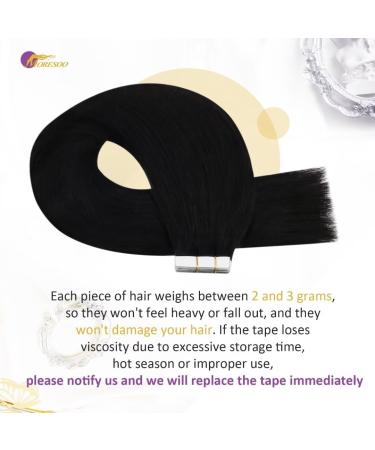 Buy Moresoo Tape In Extensions | Real Remy Hair | Invisible Black Hair Extensions | 10 Pieces 50 cm #1B - Thick & Smooth Quality - Buy Online on GoSupps.com