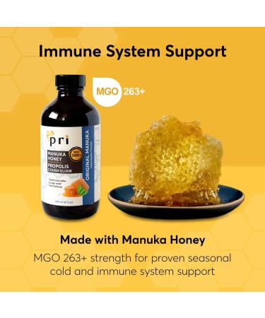 PRI Natural Dry Cough Syrup - Manuka Honey, Propolis, Tea Tree Oil, Vitamin C - 8oz - Buy Online on GoSupps.com