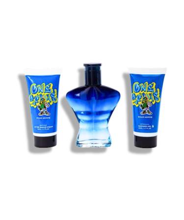 Mens One Of Us Pour Homme Fragrance Gift Set 3-Piece. 5.1 FL. OZ. Includes 1 soothing After Shave Cream 1 Eau de Toilette Spray 1 Shower Gel. Citrus Aromatic fragrance for men. - Buy Online on GoSupps.com