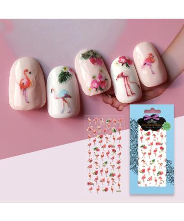 3sheets Manicure Lovely Pattern Decals Salon Nail Art Cartoon Fingernail Children Girls Kids Flamingos Self- adhesive Stickers Women for Patches Adhesive Animal Diy of Accessories - Buy Online on GoSupps.com