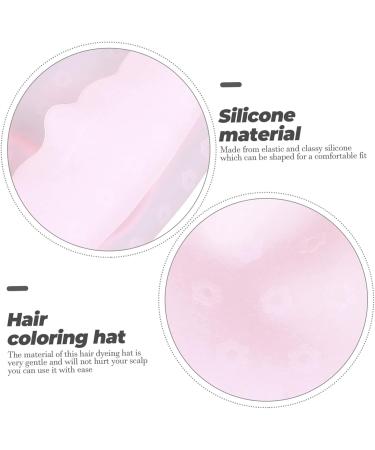 Housoutil Silicone Highlighter Cap Salon Silicone Cap Crochet Hook for Hair Highlight Cap for Hair Highlight Hair Cap Salon Hair Highlight Hat Salon Hair Cap Dye Translucent Pink Silica Gel - Buy Online on GoSupps.com