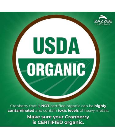 Zazzee USDA Organic Cranberry Extract 12500mg - 100 Vegan Capsules | Potent 25:1 Extract, Non-GMO, All-Natural | USDA Certified Organic - Buy Online on GoSupps.com