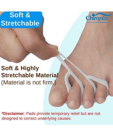 Chiroplax Hammer Toe Cushions Pads - Overlapping Relief Separator Splint 4 Pack - Size Regular White - Buy Online on GoSupps.com