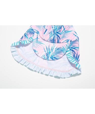 BONVERANO Baby Girls Swimsuit - Long-Sleeve Zipper One Piece Swimwear | UPF 50+ Sun Protection | 2-3 Years | Blue Leaf - Buy Online on GoSupps.com