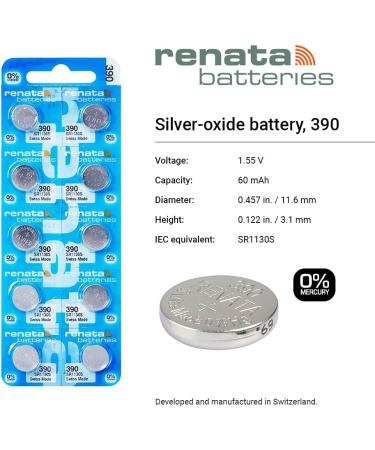 Buy Renata 390 Silver Oxide 1.55V Watch Battery (SR1130SW) - Long Lasting Power for Your Timepieces | Fast International Shipping - Buy Online on GoSupps.com