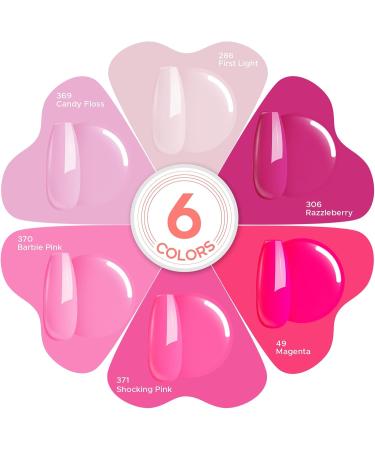 MEFA Gel Nail Polish Set 6 Colors Nude Pink Gel Polish Set Gel Polish Set Soak Off UV Gel White Nail Gel Manicure Nail Art Salon DIY Home Pink White - Buy Online on GoSupps.com