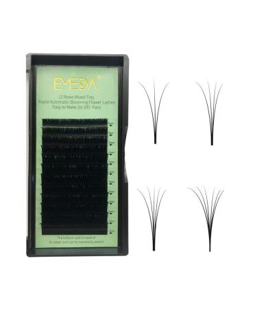 EMEDA Self Fanning Eyelash Extensions 0.07mm D Curl 15mm Fast Automatic Blooming Flower Easy Volume Fan Lashes 2D 10D Easy Fanning Volume Lashes (0.07 D 15mm Length)