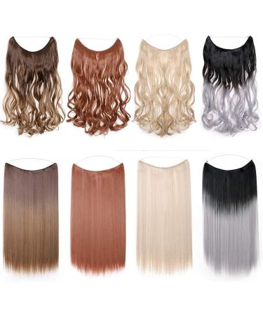 Shop 50cm Orange-Red Silk-Co Wavy Hair Extensions with Rubber Band - Invisible Cord Synthetic Hair for a Natural Look - Perfect for Women - Buy Online on GoSupps.com