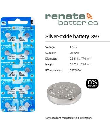 Buy Renata 397 Silver Oxide Batteries - Mercury-Free Long-Lasting (5 Pack) - International Shipping Available - Buy Online on GoSupps.com