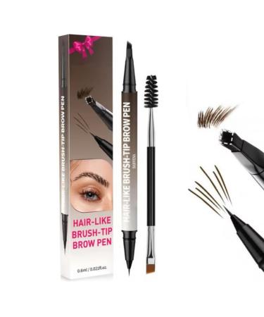 Ampltulastd Eyebrow Pen All Day Eyebrows and Eyeliner Double Ended Microblading Eyebrow Pencil Long Lasting Waterproof Hairy Eyebrow PencilDark Brown