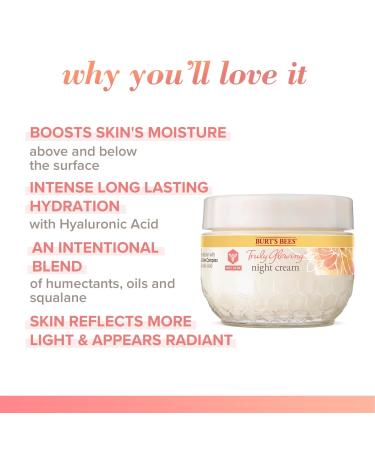 Buy Burt's Bees Truly Glowing Night Cream for Dry Skin - Unisex 1.8 oz | International Shipping Available - Buy Online on GoSupps.com