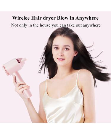 KJLYLPP Portable Cordless Hair Dryers w/Hot and Cold Air 6 Temperatures Wireless Hair Dryer with 15000mAh Battery and Charging Base Indoor/Outdoor Travel Blow Dryer (Pink) - Buy Online on GoSupps.com