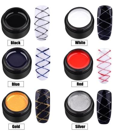 Nail Art Spider Gel Drawing Elastic Line Painting Gel Varnish Nail Polish Paint Gel Silk Spider Graffiti Gelpolish T0819 - (Color: Gold) - Buy Online on GoSupps.com