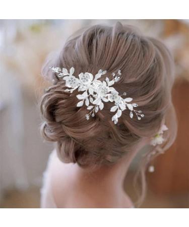 ISLHJDD Wedding Hair Clip Bridal Hair Comb Diamante Crystal Pearl Hair Comb Wedding Hair Accessory Decorative Wedding Hair Comb Hair Accessories for Brides Girls - Buy Online on GoSupps.com