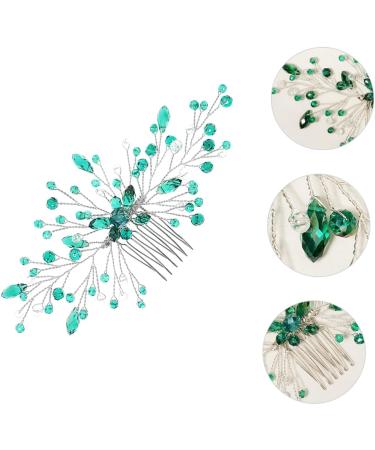 Angoily Bridal Rhinestone Comb Decorative Hair Clips for Women Womens Hair Accessories Women Hair Side Comb Wedding Hair Clips Baroque Side Rhinestones Green Crystal Bride Dress - Buy Online on GoSupps.com