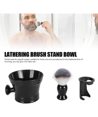 Hushui 3-in-1 Beard Foam Brush with Stand Bowl | Soft Nylon Fast Drying & Hair Residue Removal | Ideal Grooming Tool for Men - Buy Online on GoSupps.com