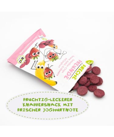 Buy FRECHE FREUNDE Organic Fruit Chips - Banana Apple Strawberry with Yoghurt | 12 Pack - Healthy Snack for Smoothies - International Shipping - Buy Online on GoSupps.com