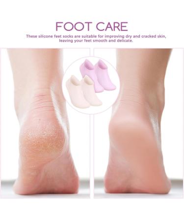 minkissy Silicone Socks: 4 Pairs Soft Gel Socks Moisturizing Foot Socks Aloe Socks Womens Spa Pedicure Socks for Repairing Dry Feet Beauty Salon - Buy Online on GoSupps.com