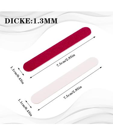 Rosewinec 100 Pcs Professional Care Nail Files - Double-Sided Disposable Red & White Mini Nail Files for Salon & Home Use - Buy Online on GoSupps.com