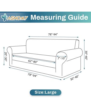 Asnomy Couch Covers for 3 Cushion Couch Stretch Sofa Covers Slipcovers  Pet Protector Furniture Covers for Dogs Cats Spandex Jacquard Fabric Small Checks(Large  Black) Black Large - Buy Online on GoSupps.com