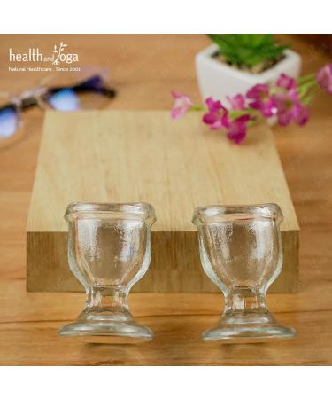 ChillEyes Transparent Glass Eye Wash Cup - Effective Eye Rinse and Cleansing Eco-friendly Non-Reactive Safe and Comfortable (Set of 2) - Buy Online on GoSupps.com