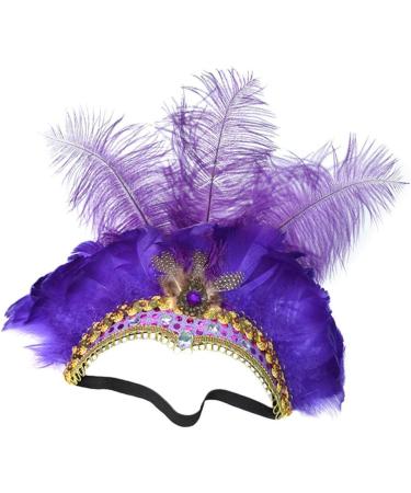Sequin Feather Headband Elastic 1920s Headband 1920s Flapper Headpiece Vintage Flapper Headband Accessories for Women for Costume Prom Wedding Party(Purple) - Buy Online on GoSupps.com