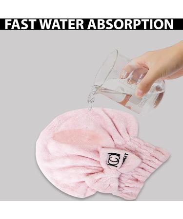 ICANdOIT Microfiber Hair Towel and Cap 2 Pack - Quick Drying Hair Turban for Women and Kids - Lightpink - Buy Online on GoSupps.com