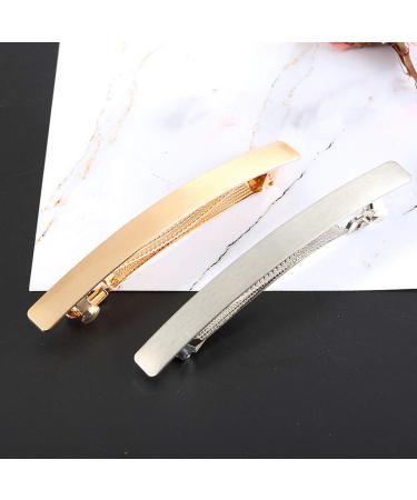 Vintage Simple Feather Hair Clips for Women - Exquisite Large Barrettes Accessories (Silver) - Buy Online on GoSupps.com