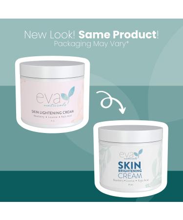 Eva Naturals Skin Brightening Cream 4 oz - Dark Spot Remover with Bearberry, Licorice, Kojic Acid - Boosts Collagen Production for Even Skin Tone - Buy Online on GoSupps.com