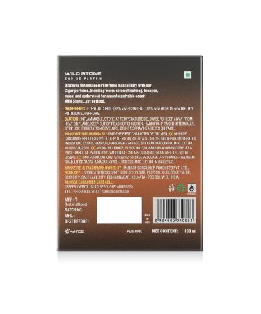 Wild Stonee Cigar Eau De Parfum for Men 100ml|Spicy and Woody Long Lasting Perfume for Men| Dailywear Fragrance|Premium EDP - Buy Online on GoSupps.com