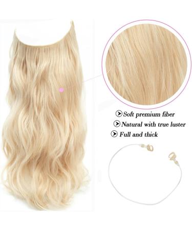 Secret Hair Extensions 12 Inch Bleach Blonde Invisible Wire Synthetic Hair Pieces for Women - Natural Wavy Hair Extension - Buy Online on GoSupps.com